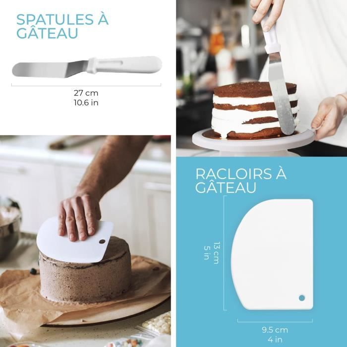 Kit Complet De Pâtisserie Pour Des Tartes Parfaites -Plateau Tournant  Patisserie, Kit Layer Cake, Douilles Et Plus Encore ! ([H259] - Cdiscount  Maison