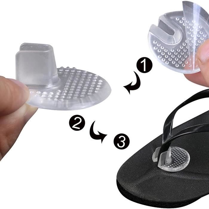 4 Paires Inserts Antidérapants Pour Tongs - Gel Et Velours - Taille L (24 X 8 Cm) - Invisibles