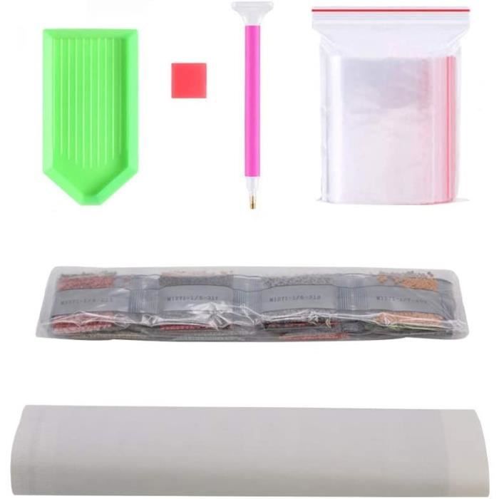 Lot Peinture Diamant 5D – Fleurs – Toile Point De Croix 25x35cm – Kit Complet