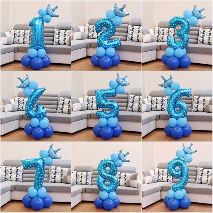 2 Ballons Anniversaire aluminium 45cm bleu : Chez Rentreediscount Loisirs  créatifs