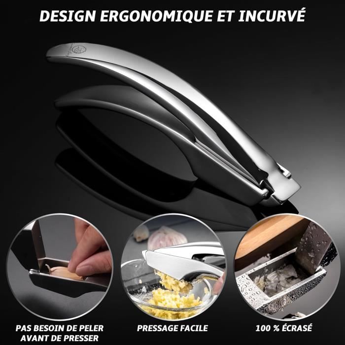 Presse-ail Manuel En Inox - Hachoir à Ail Et Gingembre Ergonomique Pour Cuisine - 5