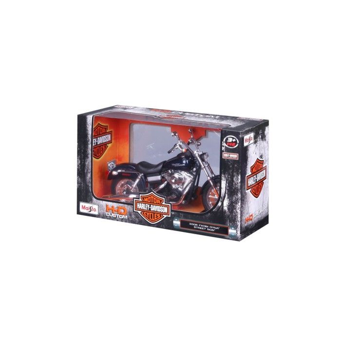 Maisto – Moto Miniature FXDBI Dyna Street Bob 06 – Échelle 1/12 – Bleu/Noir – Réplique Collection – Coloris Aléatoire