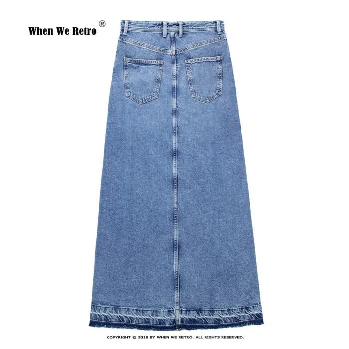 Robe Longue robe en jean bleu Vintage pour femmes tenue droite