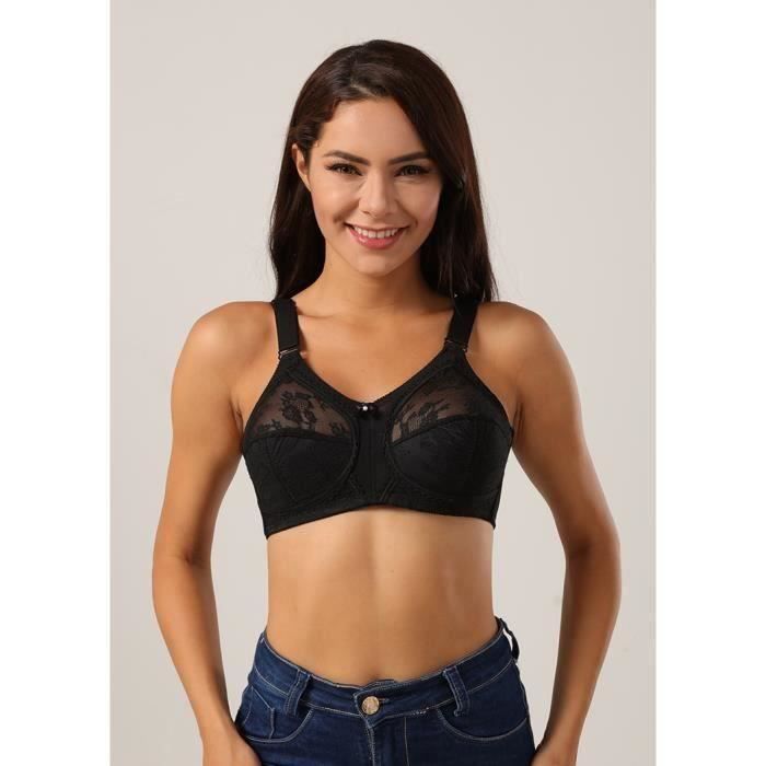Soutien-Gorge Femme Grande Taille MELENECA - Sans Armatures - Dentelle - Confort Optimal - Coupe Minimisante