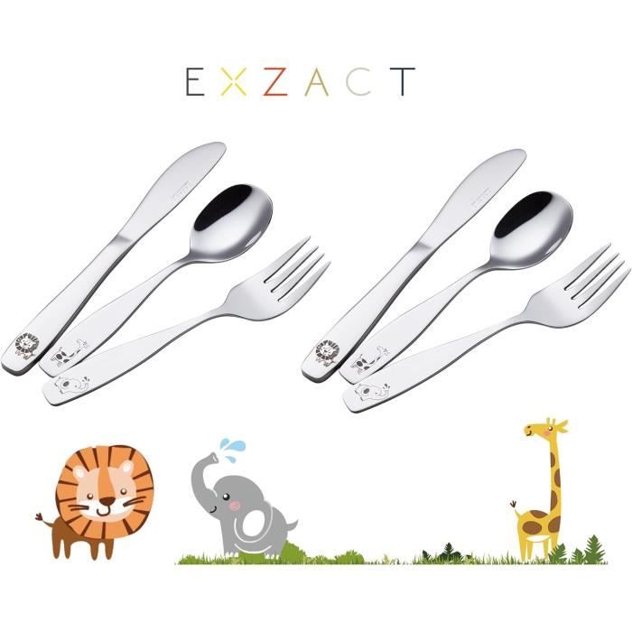Couverts Enfant WMF Safari 6 Pièces : Acier Inox, Motifs Animaux !