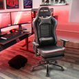 Chaise Gaming Noire de Bureau Confortable et Ergonomique avec Repose-Pieds, Oreiller et Support Lombaire - STARSPACE-3