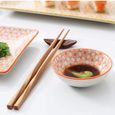 vancasso, série Natsuki, Service à Sushi en Porcelaine, 2 Assiette à Sauce Tapas, 2 Assiette Plate et 2 Baguettes -3