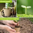 Pots Biodégradables, Lot de 100 Pots de semis en Fibre biodégradable de 8 cm avec 100 étiquettes de Plantes, Godets Semis Plantes-3