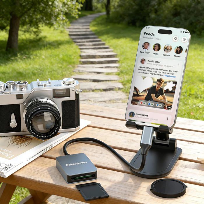 Lecteur De Cartes SD USB-C UHS-II V90/V60 - DriverGenius ProRead V9 - Haute Vitesse Jusqu'à 5 Gbps Pour Photographes Et Vidéastes - 9