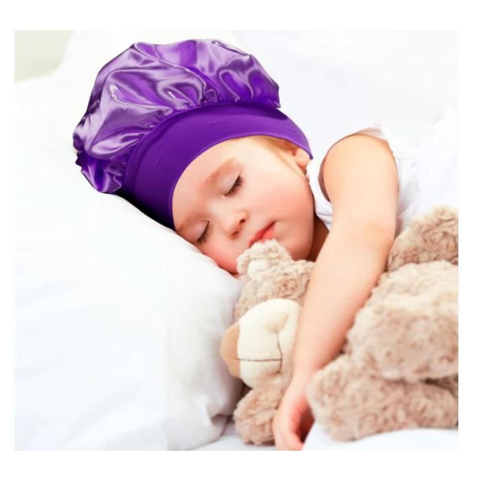 Bonnets De Nuit En Soie Pour Enfants - Lot De 2 Avec Motifs Licorne Et Arc-en-ciel - Pour Cheveux Bouclés