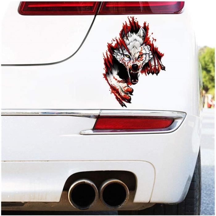 Autocollant Tête De Loup 3D Pour Capot De Voiture - 60x50 Cm, Vinyle PVC, Design Personnalisable, ISpchen - 2