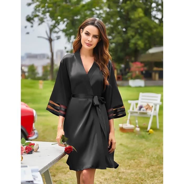 Peignoir de bain peignoir femme 3 4 V tements de Nuit peignoir en