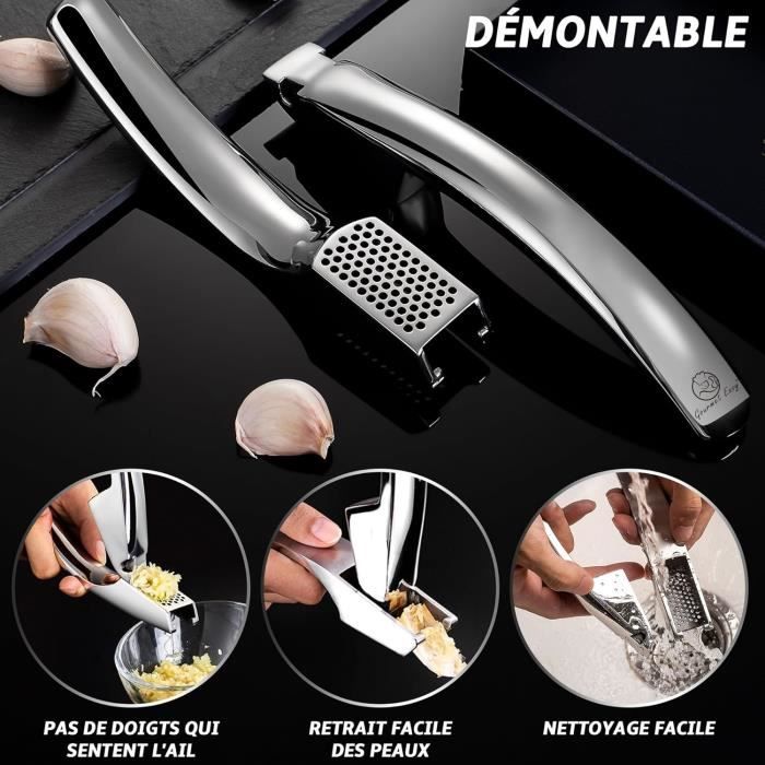 Presse-Ail Inox Professionnel Sans Épluchage – Démontable, Lave-Vaisselle, Garantie 5 Ans – Gourmet Easy