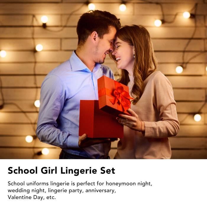 Dioche Ensemble Lingerie Ecoliere Dentelle Jupe 2 Pieces Red plaid Cdiscount Pret a Porter