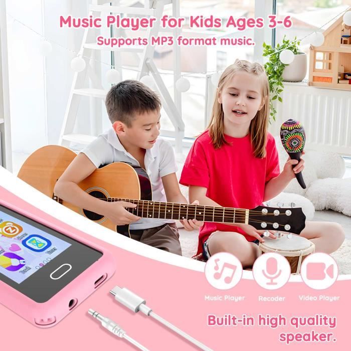 Téléphone portable pour enfants - PIMPIMSKY - Jouet de simulation - Écran tactile - 1000 mAh - Rose - Jeux - Jouets