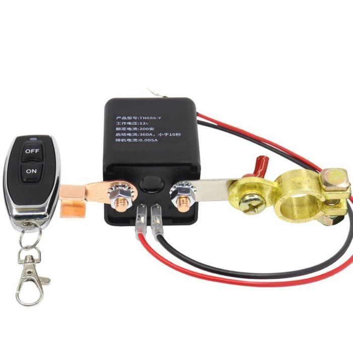 Relais de commutateur de déconnexion de batterie de voiture DC 12V 200A  isolateur de coupe interrupteur antivol d'arrêt avec télécommande pour  l'automobile : : Auto et Moto
