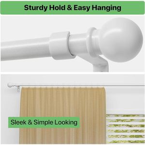 TVWOO Lot de 2 tringles à rideaux décoratives blanches de 91,4 à 223,4 cm – Tringle à rideau réglable et robuste pour fenêtre de chambre à coucher, salon, style bohème rustique avec TVWOO Lot de 2 tringles à rideaux décoratives blanches de 91,4 à 223,4 cm – Tringle à rideau réglable et robuste pour fenêtre de chambre à coucher, salon, style bohème rustique avec