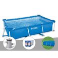 Kit piscine tubulaire rectangulaire Intex 3,00 x 2,00 x 0,75 m + Filtration à cartouche + 6 cartouches de filtration + Bâche à-0