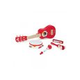 Coffret Instrument De Musique 5 En 1 Enfant – Tambourin, Guitare, Harmonica, Trompette Et Clap-clap – Dès 3 Ans – Bois