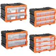 Organisateur pour outils plastique transparent 29,5x19,5 x16cm boîtes rangement 72 compartiments tiroirs caisse vis incluses-0
