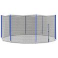 Filet de sécurité trampoline porte zipée Ø 366 cm 8 poteaux bleu noir-0