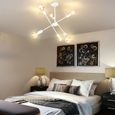 Zaku Plafonnier Industriel - 6 Luminaire E27 - Suspension Vintage en Metal Blanc- pour Chambre à coucher Salon (Sans ampoules)-0