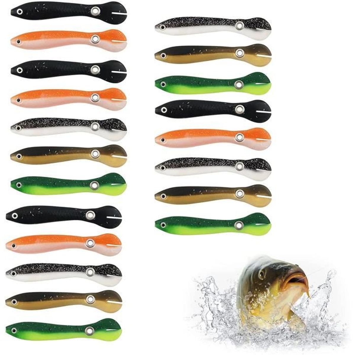 Soft Bionic Fishing Lure,20pcs Fishing bass Lures Simulation Loach Soft