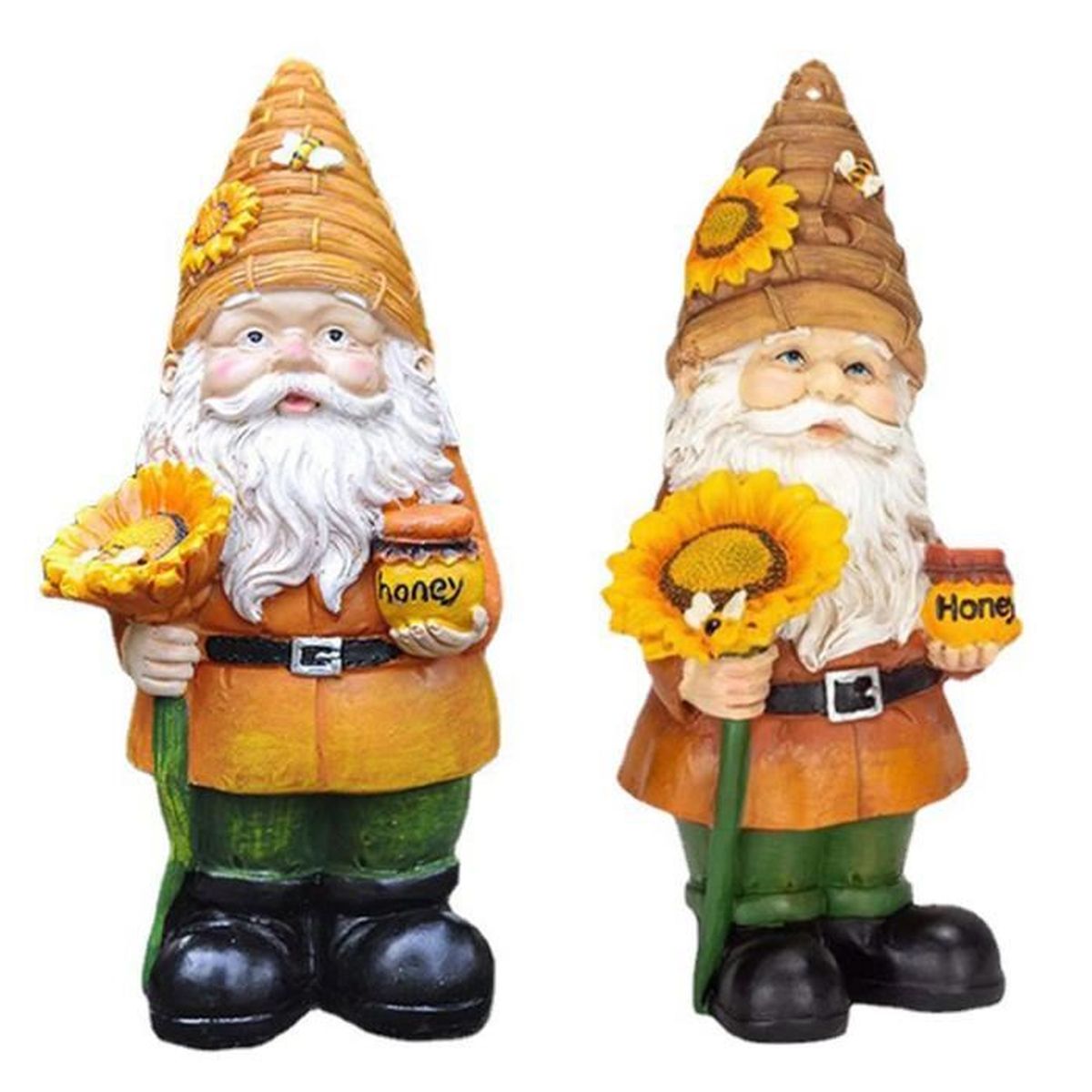 2pcs Statues Naines De Tournesol, Ornements Artisanaux En Résine De