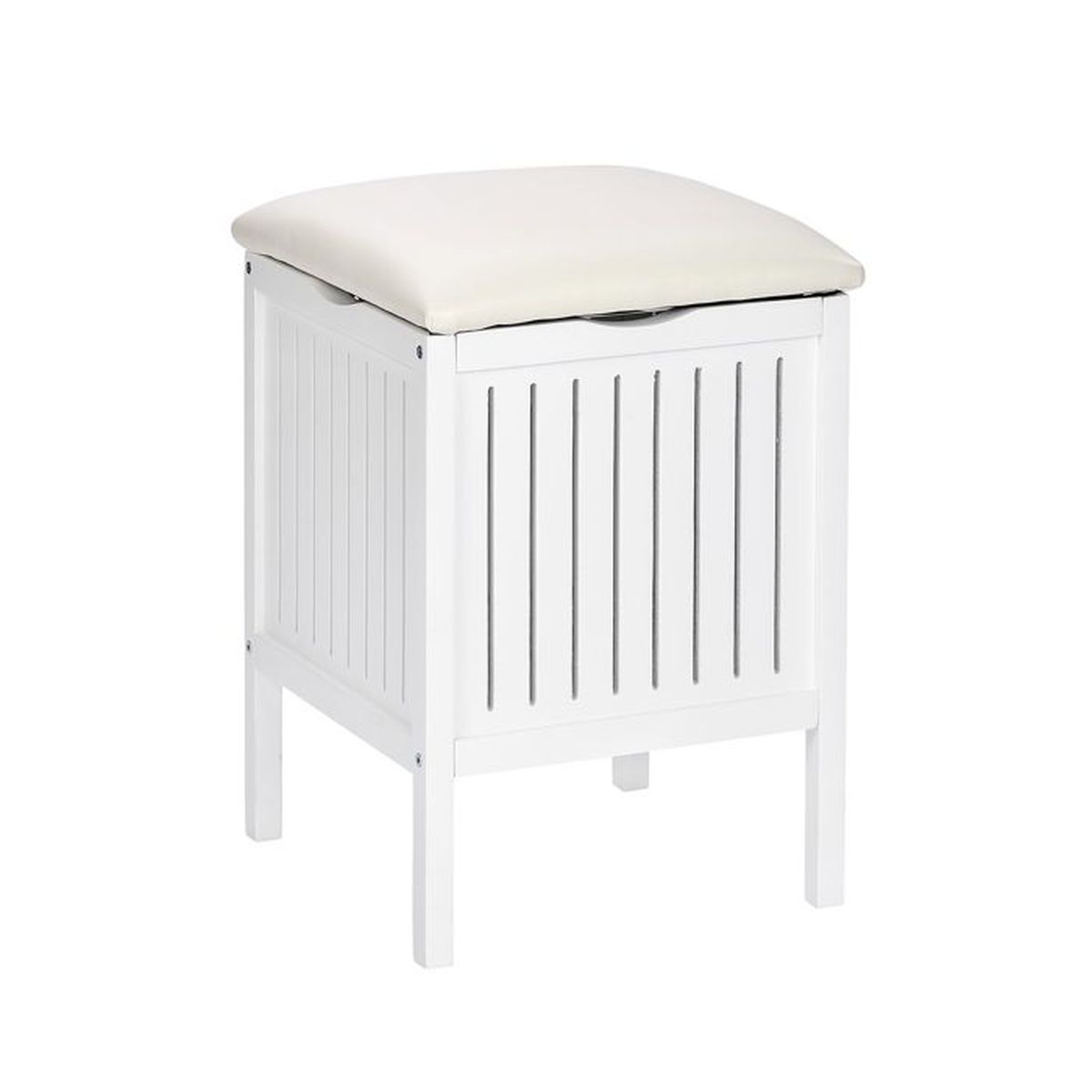 Tabouret Coffre à Linge en Bois Olso Blanc Cdiscount Maison