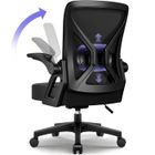 LEXZURN Chaise de Bureau Hauteur Réglable Fauteuil de Bureau Inclinable et Ergonomique Chaise Bureau Accoudoir Pliable Charge 150KG