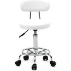 Tabouret de massage - ALIGHTUP - rond avec dossier - blanc - pivotement 360°