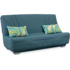 GRUHIER COMFORT BULTEX Banquette clic-clac - 3 places - Tissu bleu + Coussins déco Jungle