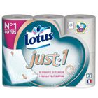 LOT DE 5 - LOTUS Just-1 papier toilette Blanc - 6 rouleaux