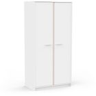 DEMEYERE Armoire de chambre - REVERSO - Blanc mat - Décor Rose ou Bleu - 2 portes - L88,3 x P50 x H180,9 cm