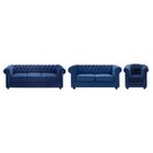 VENTE-UNIQUE Canapé CHESTERFIELD - Velours bleu roi - 3+2+1 places