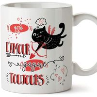 Mug - Tasse Saint Valentin (Je t'aime) - L'amour gagne toujours - Idées Cadeaux Romantique pour Amoureux - Petits Amis - Copains 1