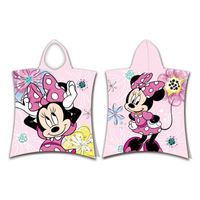 Disney - Poncho de douche avec capuche en coton "Minnie : Fleurs" - Rose - 50 x 115 cm