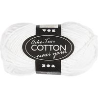 Pelote de fil de coton - Oeko-Tex Cotton Maxi - Plusieurs coloris disponibles - 80-85 m - 50 g Blanc