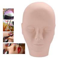 Silicone Training Head, Maquillage Mannequin Maquillage Formation Head, Mannequin Head for Practice Make Up Eye False Lashes