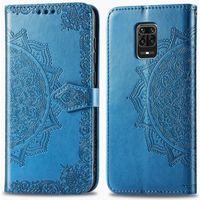 Pour Redmi Note 9S / Note 9 Pro / Note 9 Pro Max 6.67" Coque Housse étui à rabat Mandala Bleu PU cuir pochette de protection Case