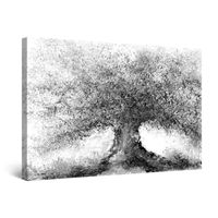 Startonight Impression sur Toile - Arbre Aquarelle Abstrait Noir et Blanc - Grande Tableau Decoration  60 x 90 cm