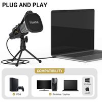 TONOR Micro PC USB Microphone Condensateur Professionnel pour Gaming Streaming Podcast Studio Enregistrement Singing Youtube Game