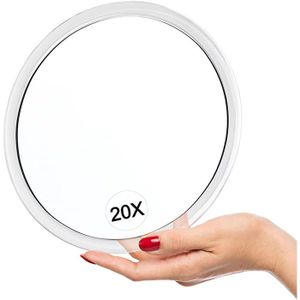Miroir grossissant, rond pliable double face avec support – Verre grossissant de voyage pour coiffeuse extérieure