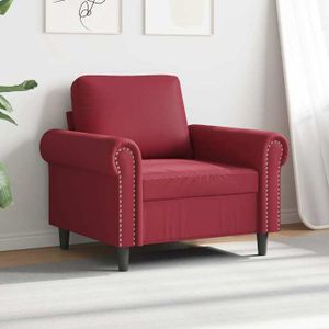 Fauteuil Club Enfant Bois Et Simili Rouge - Très Bon état - 4 Pieds