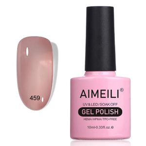 VERNIS A ONGLES AIMEILI Soak Off UV LED Vernis à Ongles Gel Semi-Permanent Pink Gel Polish - Clear Rose Nude 10ml(459)