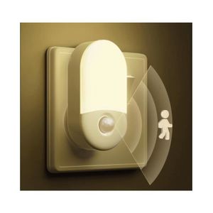 VEILLEUSE BÉBÉ Veilleuse avec détecteur de mouvement, 1 veilleuse LED, luminosité réglable pour couloir, chambre coucher,cuisine, salon, salle bain