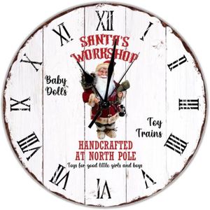 HORLOGE - PENDULE Santa'S Workshop Horloges Murales Rondes En Bois D
