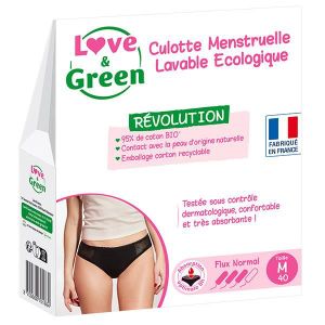 COUCHE - CHALEURS Love & Green Culotte Menstruelle Lavable Ecologiqu