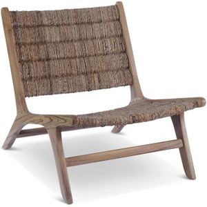 CHAISE LONGUE Chaise lounge style Boho Bali en bois naturel et rotin - Hewar Naturel 66