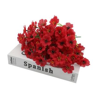 FLEUR ARTIFICIELLE Rouge-5pcs - Fleurs artificielles en verre réalistes pour décoration extérieure, fausses plantes, décoration